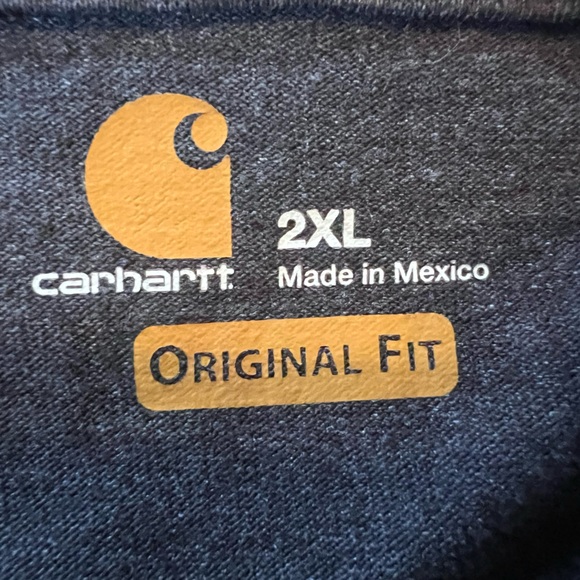 Carhartt Loose Fit Signature Sleeve Long-Sleeve T-Shirt Gray Orange Carhartt 2XL - Picture 2 of 7